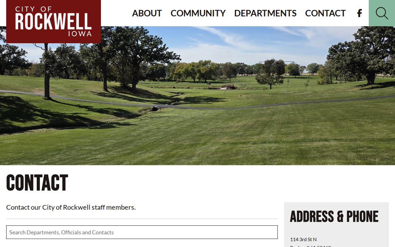 Rockwell Police contact page for Cerro Gordo County arrest records